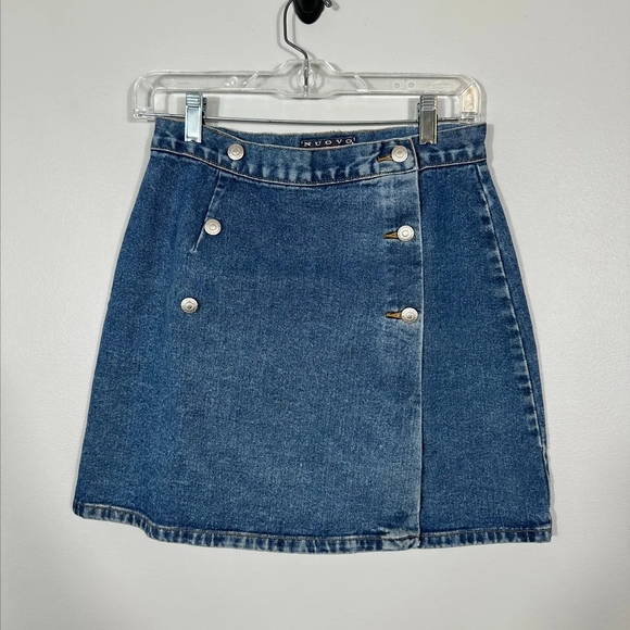 OVO Dresses & Skirts - OVO Dark Blue Denim Double-Button Mini Skirt
